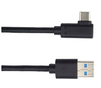 PREMIUMCORD Kábel USB typ C/M so zahnutým konektorom 90° - USB 3.0 A/M, 3m