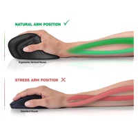 CONNECT IT FOR HEALTH Ergonomická vertikálna myš (+ 1x batéria AA zdarma) bezdrôtová, čierna