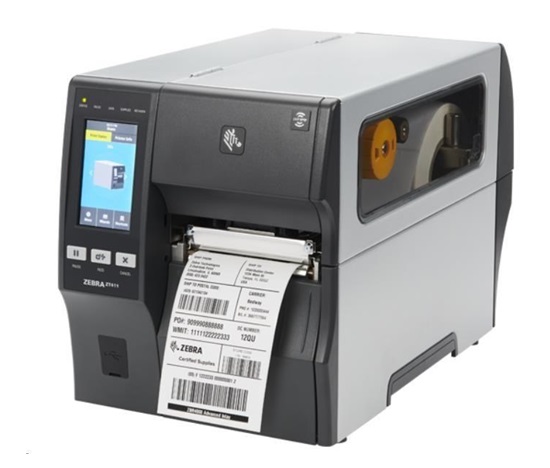 Zebra ZT411, priemyselná 4" tlačiareň, (203 dpi), disp. (farba), RTC, RFID, EPL, ZPL, ZPLII, USB, RS232, BT, Ethernet