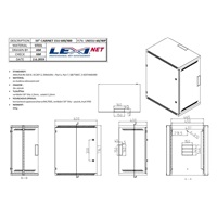 LEXI 19" nástenná skriňa 15U, plné dvere, uzamykateľná - 2 zámky, antivandal, hĺbka 400 mm, nosnosť 60 kg, sivá