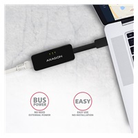 AXAGON ADE-XR, USB 2.0 - Fast Ethernet sieťová karta, auto inštal, čierna