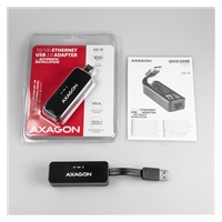 AXAGON ADE-XR, USB 2.0 - Fast Ethernet sieťová karta, auto inštal, čierna