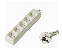 PREMIUMCORD Predlžovací kábel 230V 10m, 5 zásuviek, biely