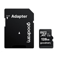 Karta GOODRAM MicroSDXC 128GB M1AA, UHS-I Class 10, U1 + adaptér