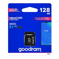 Karta GOODRAM microSDXC 256GB M1AA (R:100/W:10 MB/s), UHS-I Class 10, U1 + adaptér