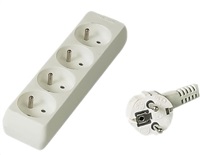 PREMIUMCORD Predlžovací kábel 230V 2m, 4 zásuvky, biely