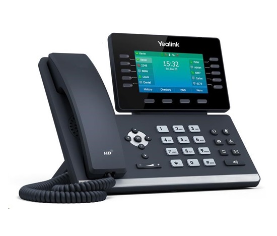 IP telefón Yealink SIP-T54W, 4,3" 480x272 LCD, 27 prog tl.2x10/100/1000, Wi-Fi, Bluetooth, PoE, 16xSIP, 1xUSB, bez adaptéra