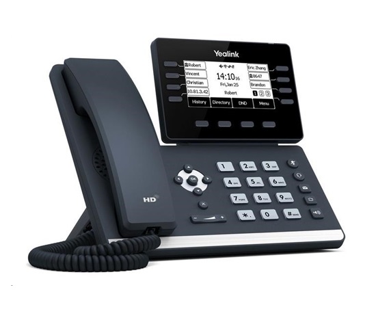 IP telefón Yealink SIP-T53W, 3,7" 360x160 LCD, 21 prog tl., 2x10/100/1000,Wi-Fi, Bluetooth,PoE,12xSIP, 2xUSB,bez adaptéra