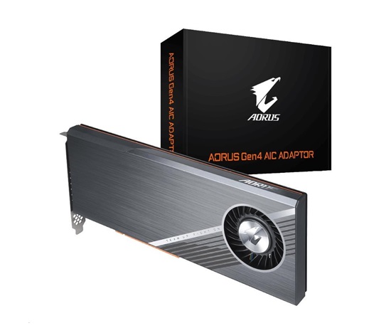 GIGABYTE AORUS AIC ADAPTÉR M.2 karty X16 GEN 4 (4x M.2 disky SSD NVMe)