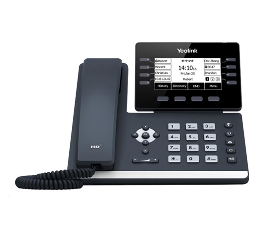 IP telefón Yealink SIP-T53, 2,8" 320x240 LCD, 8 prog tl.2x10/100/1000, PoE,12xSIP, 1xUSB, bez adaptéra