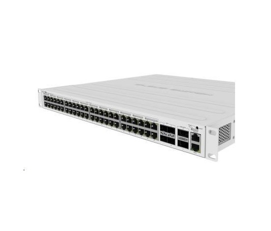 MikroTik Cloud Router Switch CRS354-48P-4S+2Q+RM, 650MHz CPU, 64MB, 1x10/100, 48xGLAN(PoE), 4xSFP+, 2xQSFP, vrátane. L5