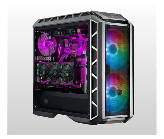 Cooler Master case MasterCase H500P Mesh ARGB, E-ATX, Průhledná bočnice, 2x 200mm RGB Fan, 1x 140mm Fan, Šedá