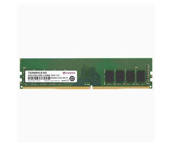 DIMM DDR4 8GB 2666MHz TRANSCEND 1Rx8 1Gx8 CL19 1.2V