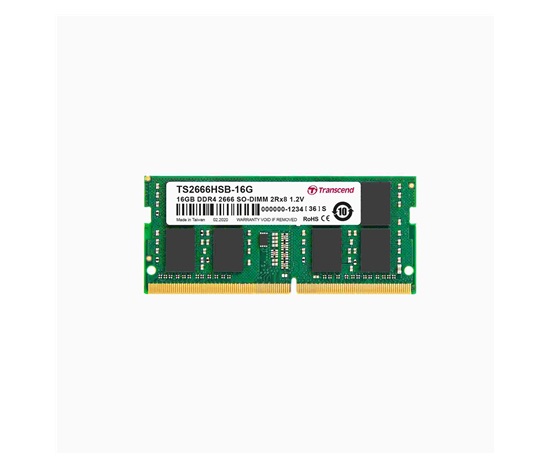 SODIMM DDR4 16GB 2666MHz TRANSCEND 2Rx8 1Gx8 CL19 1.2V