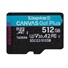 Kingston MicroSDXC karta 512GB Canvas Go! Plus, R:170/W:90MB/s, Class 10, UHS-I, U3, V30, A2