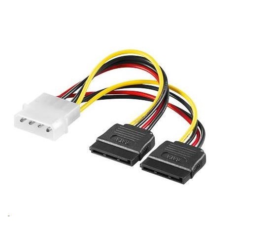 PREMIUMCORD Kábel napájacieho adaptéra 5,25" na 2x S-ATA