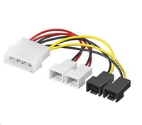 PREMIUMCORD Napájací kábel FAN 5,25"-2x 12V, 2x 5V TX 3pin
