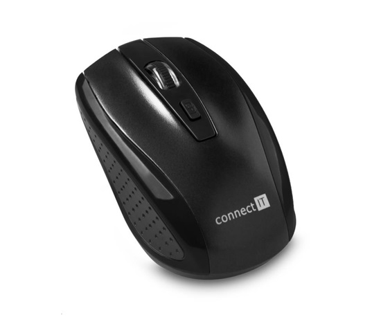 CONNECT IT Bezdrôtová optická myš (+ 2x AAA batérie zdarma), čierna