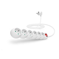 Predlžovací kábel CONNECT IT 230 V, 6 zásuviek, 3 m, s vypínačom (biely)