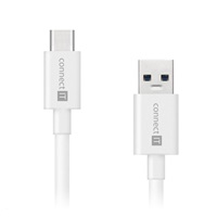 CONNECT IT Wirez USB-C (typ C) -> USB-A, USB 3.1 Gen 1, biela, 2 m