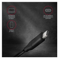 AXAGON RVC-DPC, redukcia / kábel USB-C -> DisplayPort 1.8 m, 4K/60 Hz