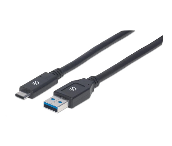 MANHATTAN SuperSpeed kábel USB-C na USB, 3 m, čierny