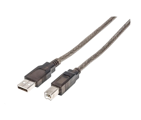 Kábel MANHATTAN USB-A na USB-B, 15 m, čierny