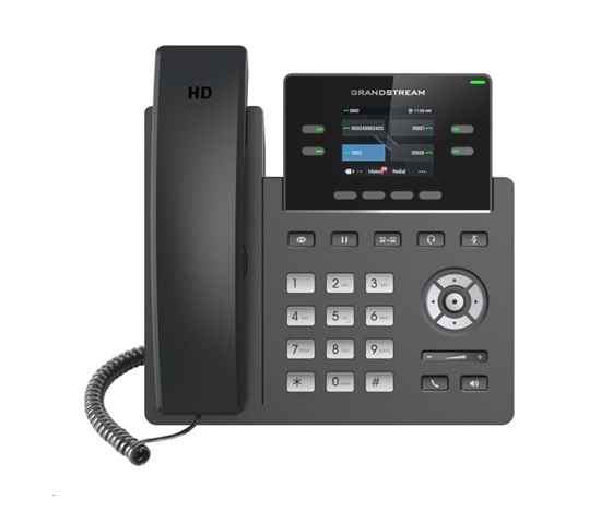 Grandstream GRP2612 [telefón VoIP - 2x účet SIP, HD audio, 16 prog.tl.+4 predvoľby, 2xLAN 100Mbps]