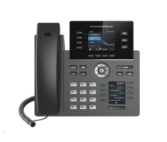 Grandstream GRP2614 [telefón VoIP - 4x účet SIP, HD audio, 24 prog.tl+4 predvoľby, 2xLAN 1Gbps, WiFi, Bluetooth, PoE]