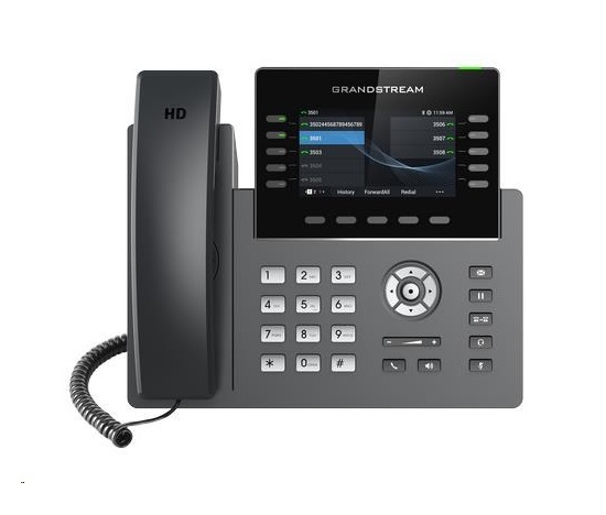 Grandstream GRP2615 [telefón VoIP - 5x účet SIP, HD audio, 40 prog.tl+10 predvolieb, 2xLAN 1Gbps, WiFi,USB,Bluetooth,PoE]