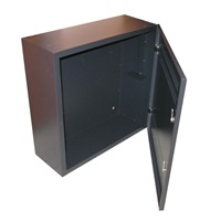Nástenný vertikálny rack 19" 2U+4U, hĺbka 20 cm, dva zámky, čierny