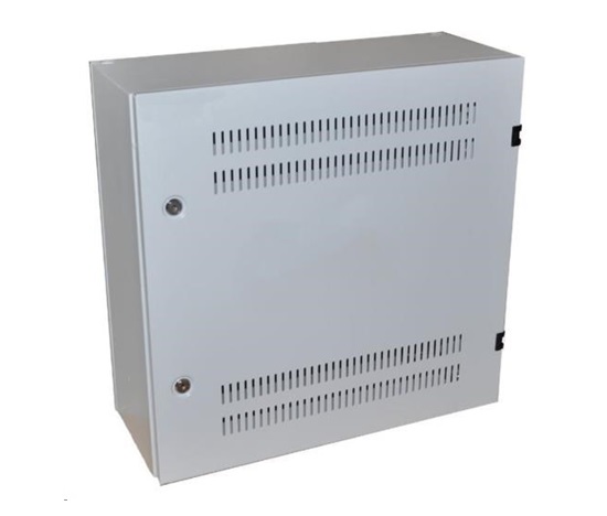 Nástenný vertikálny rack 19" 2U+4U, hĺbka 20 cm, dva zámky, sivý