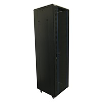 XtendLan 19" stojanový rozvaděč 42U 600x600, nosnost 800kg, skleněné dveře, plná záda, kolečka,černý