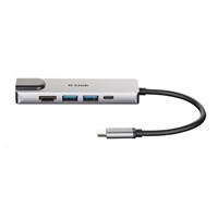 Rozbočovač D-Link DUB-M520 5 v 1 USB-C s rozhraním HDMI/Ethernet a funkciou Power Delivery
