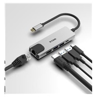 Rozbočovač D-Link DUB-M520 5 v 1 USB-C s rozhraním HDMI/Ethernet a funkciou Power Delivery