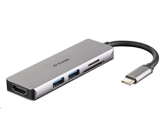 D-Link DUB-M530 rozbočovač 5 v 1 USB-C s rozhraním HDMI a čítačkou kariet SD/microSD