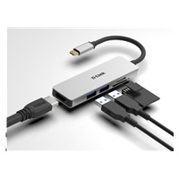 D-Link DUB-M530 rozbočovač 5 v 1 USB-C s rozhraním HDMI a čítačkou kariet SD/microSD