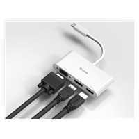 D-Link DUB-V310 3-v-1 adaptér USB-C na HDMI/VGA/DisplayPort