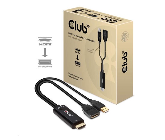 Club3D Aktívny adaptér HDMI na DisplayPort 4K60Hz, M/F