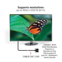 Club3D kábel DVI-A na VGA, 3 m, 28 AWG