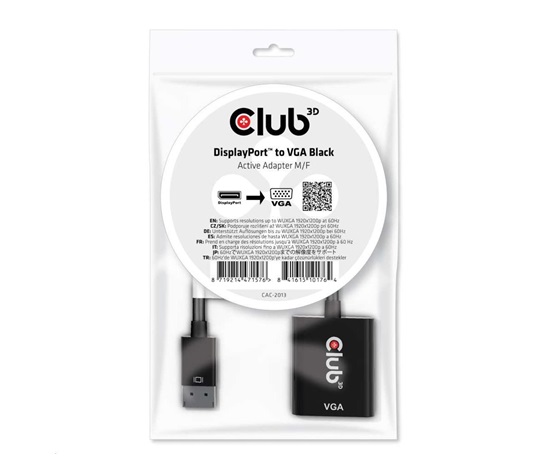 Aktívny adaptér Club3D DisplayPort na VGA