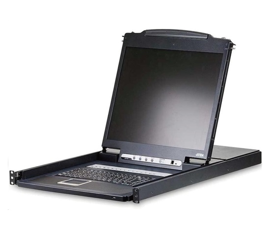 ATEN 8-portový KVM PS/2+USB, OSD, rack, 19" LCD, touchpad, klávesnica