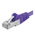 PREMIUMCORD Patch kábel CAT6a S-FTP, RJ45-RJ45, AWG 26/7 0,5m fialový