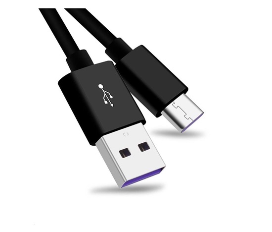 Kábel USB PREMIUMCORD 3.1 C/M - USB 2.0 A/M, super rýchle nabíjanie 5A, čierna, 1m