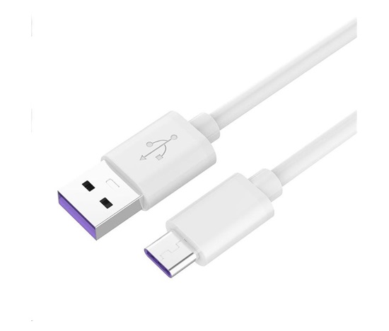 Kábel USB PREMIUMCORD 3.1 C/M - USB 2.0 A/M, super rýchle nabíjanie 5A, biela, 1m
