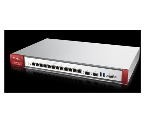 Firewall Zyxel ATP700, 12 gigabitových používateľsky definovateľných portov, 2*SFP, 2* USB s balíkom na 1 rok