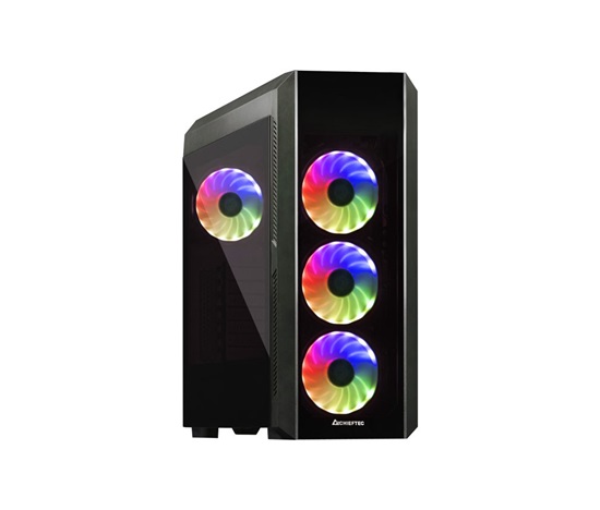 CHIEFTEC Miditower Gaming SCORPION 3 Black, 2 x USB 3.0/1x USB 2.0, žiadny zdroj
