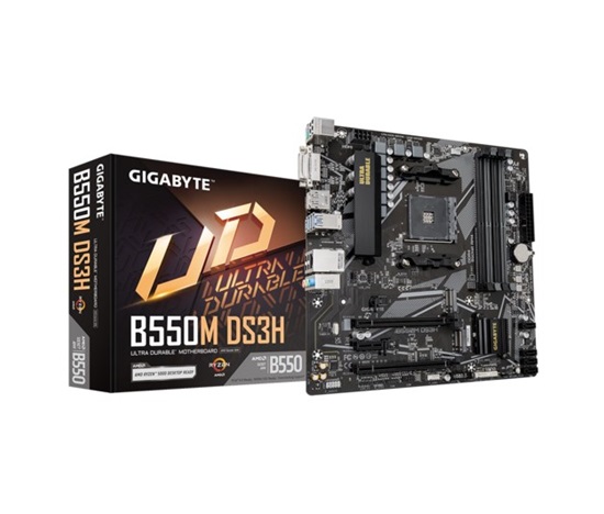 GIGABYTE MB Sc AM4 B550M DS3H, AMD B550M, 4 x DDR4, HDMI