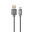 GEMBIRD CABLEXPERT USB 2.0 Kábel AM na typ C (AM/CM), 1 m, kovová špirála, sivý, blister, PREMIUM QUALITY