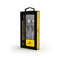 GEMBIRD CABLEXPERT USB 2.0 Kábel AM na typ C (AM/CM), 1 m, opletený, bielo-strieborný, blister, PREMIUM KVALITA